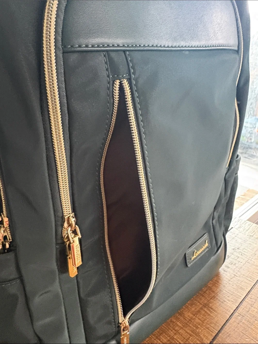 Lovevook Women’s Green Backpack with Gold Hardware